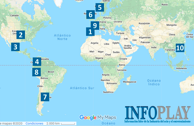 ¡¡DATO HISTÓRICO!!
China ya forma parte de los países de influencia de INFOPLAY entrando en el top 10 de nuestro ranking internacional