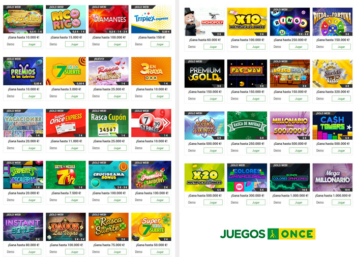 La ONCE mantiene la venta online de la Lotería Instantánea (RASCAS)
 