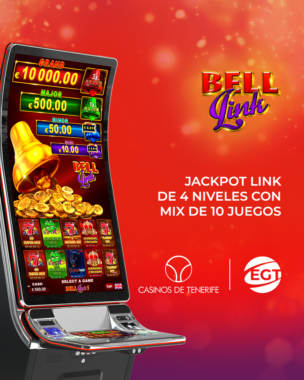 ¡Doble jackpot! EGT y Casinos de Tenerife revolucionan la isla con la instalación simultánea de Bell Link