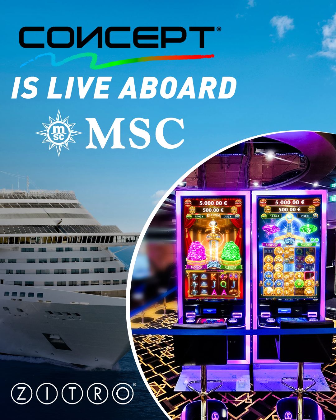 ¡Zitro se lanza al mar! El cabinet CONCEPT debuta en los cruceros MSC Splendida y MSC Fantasia