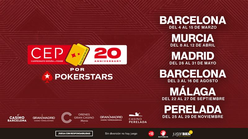 El CEP celebra su 20º aniversario potenciando su alianza con los casinos españoles: el circuito regresa a Murcia y eleva los incentivos para fidelizar al jugador