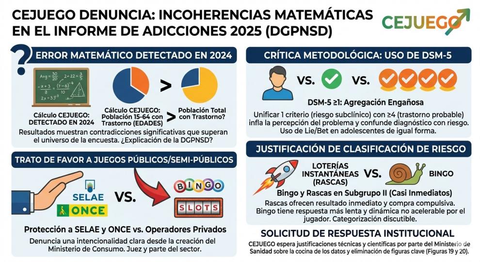 CEJUEGO ALERTA SOBRE LA FALTA DE RIGOR CIENTÍFICO Y EL SESGO IDEOLÓGICO DEL NUEVO INFORME DE ADICCIONES