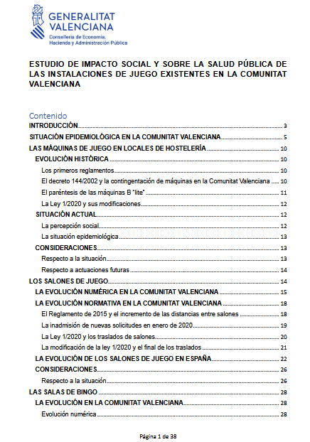 El estudio del Consell admite que baja el juego problemático, pero avala mantener el freno a salones, bingos y máquinas B en la Comunitat Valenciana