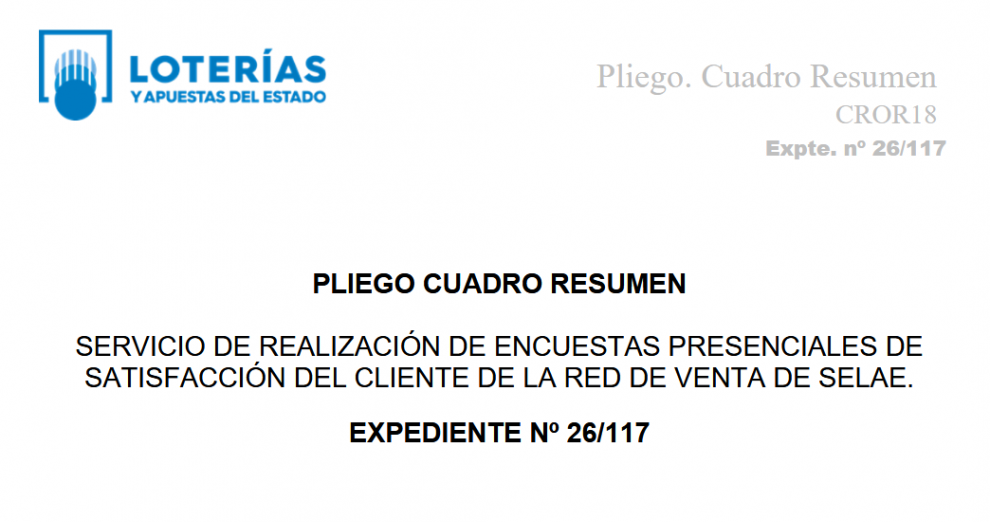 SELAE licita por 234.000 euros un plan de encuestas presenciales para medir la satisfacción de su red comercial