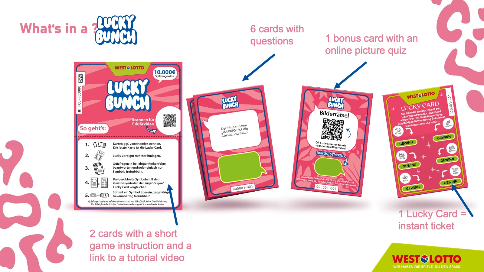 WestLotto apunta al público de 35 a 45 años con Lucky Bunch, un nuevo rasca con mecánica de quiz