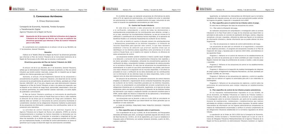 El BORM recoge un refuerzo del control sobre juego, apuestas y máquinas en Murcia durante 2026