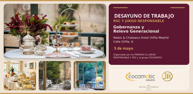 Falta una semana para el Desayuno de los Premios JR y RSC en el Relais & Châteaux Hotel Orfila con COCAMATIC