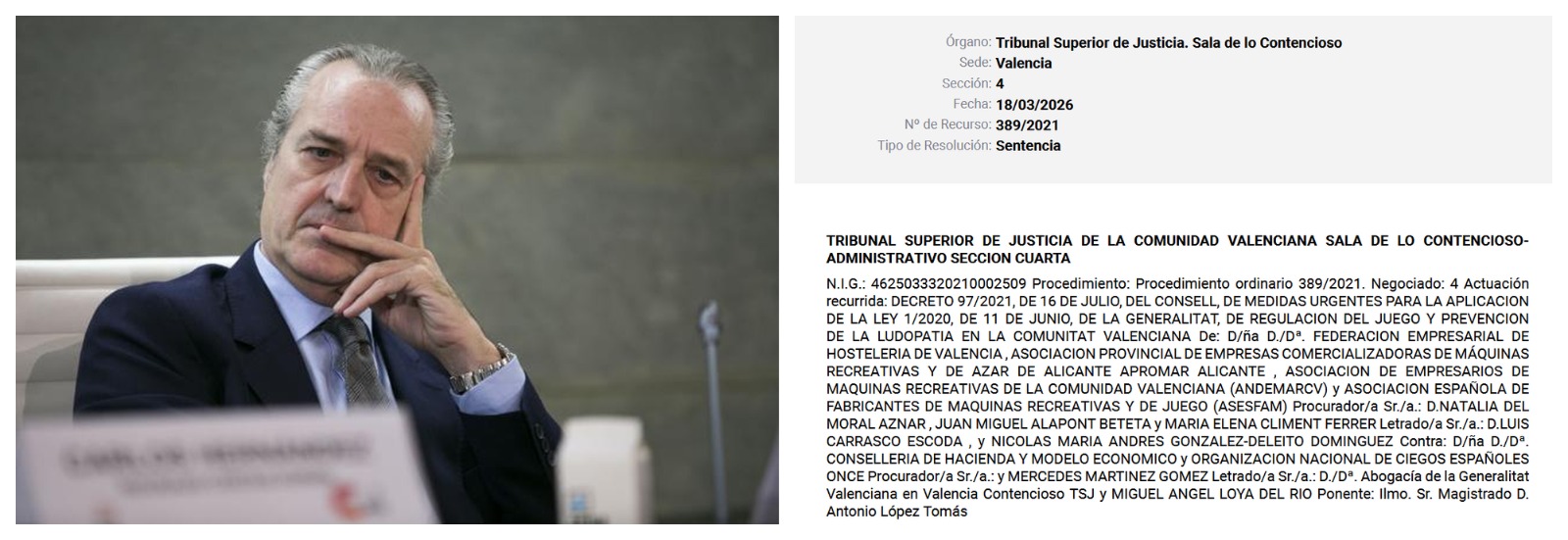 Santiago Moreno sitúa en dos sentencias del TSJCV un precedente clave para la renovación de salones en la Comunidad Valenciana