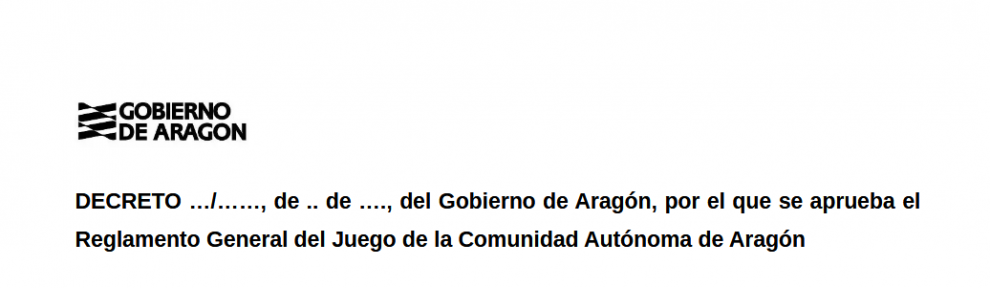 Aragón notifica al TRIS europeo su nuevo Reglamento General del Juego