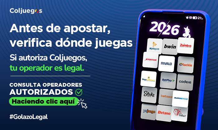 Coljuegos recuerda en pleno Mundial cuáles son los operadores online autorizados para apostar en Colombia